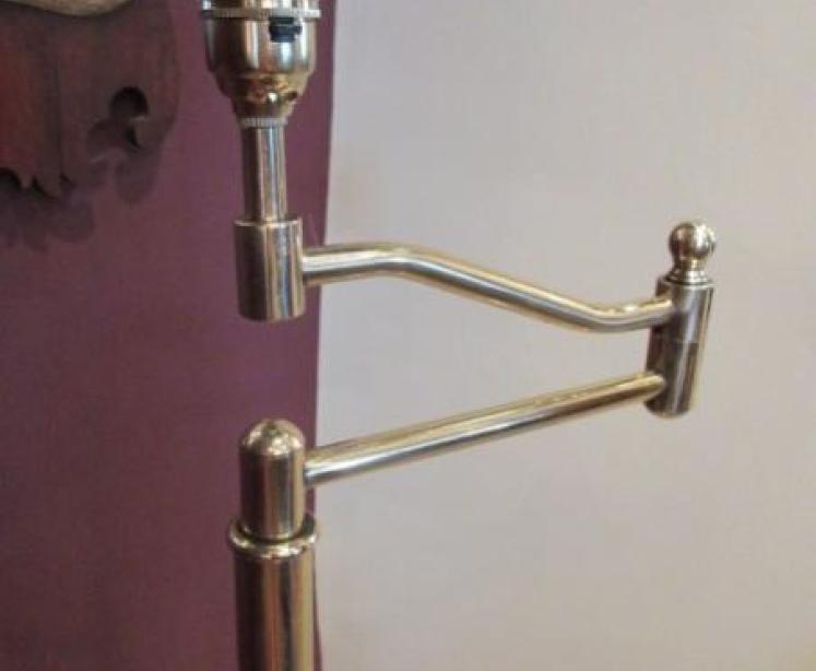 Polished Brass Swing Arm Lamp Standard - Image 4