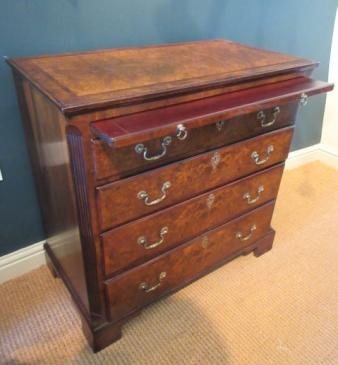 George III Period Antique Burr Walnut Bachelor's Chest