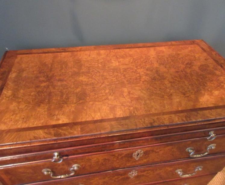 George III Period Antique Burr Walnut Bachelor's Chest - Image 2