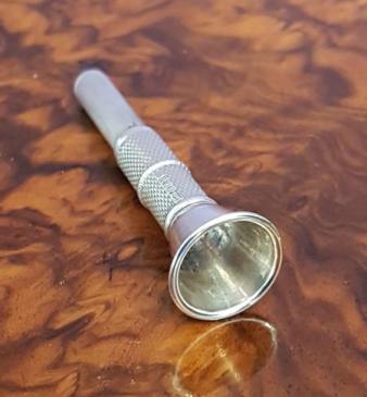 Silver Engine Turned Hunting Horn Cigar Piercer