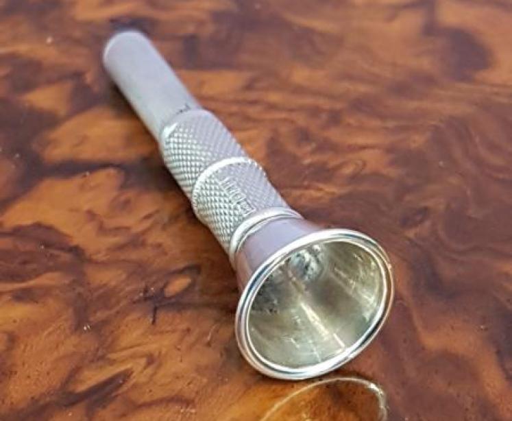 Silver Engine Turned Hunting Horn Cigar Piercer - Image 1