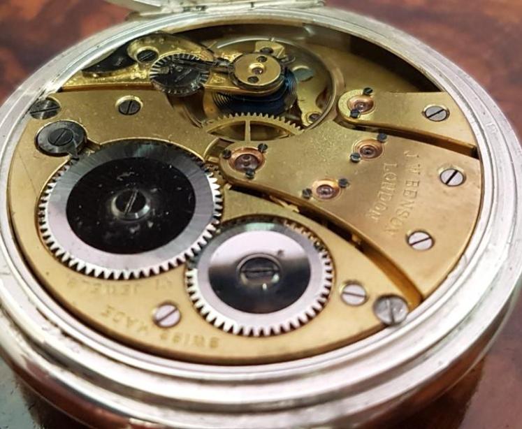 Benson Half Hunter Silver Pocket Watch And Albert Chain - Image 5