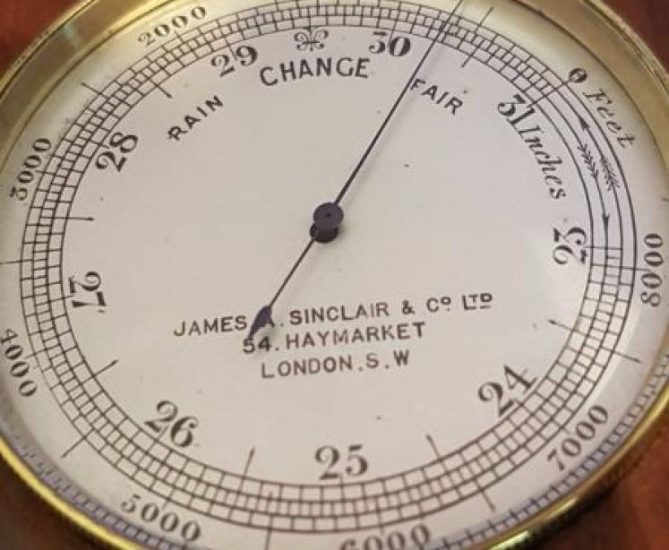 Edwardian Antique Pocket Barometer in Banjo Mount - Image 3