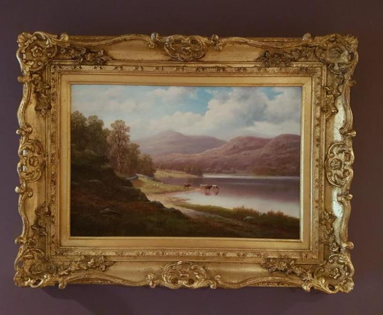 Fine Oil on Canvas Rydal Water from Loughrigg by William Mellor - Image 1