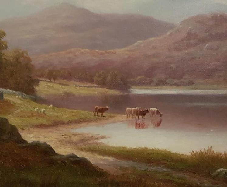 Fine Oil on Canvas Rydal Water from Loughrigg by William Mellor - Image 2