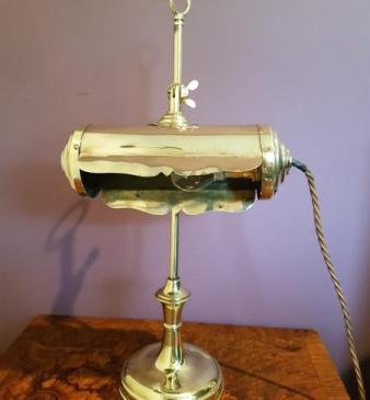Antique 1920's Brass Adjustable Desk Lamp