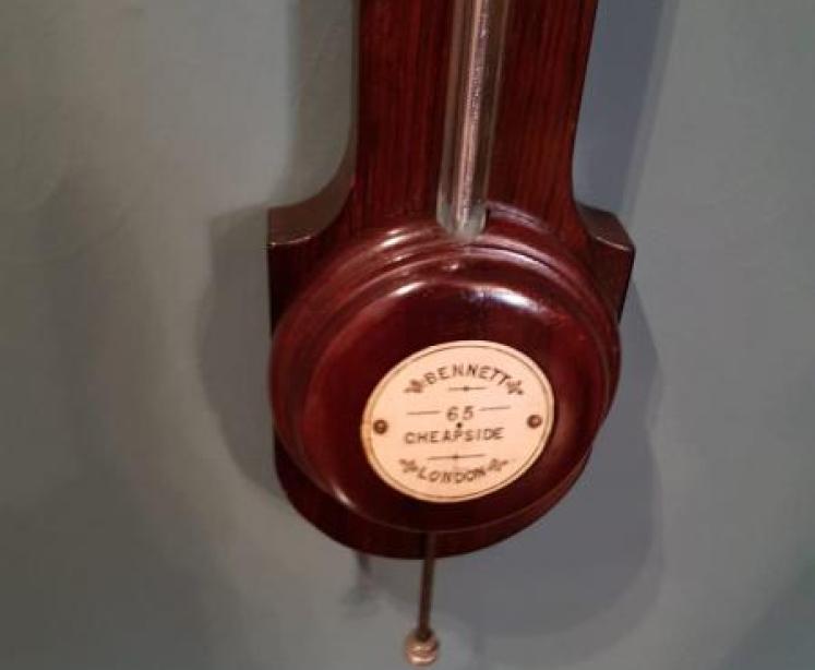 Victorian Antique Sir John Bennett London Stick Barometer  - Image 3