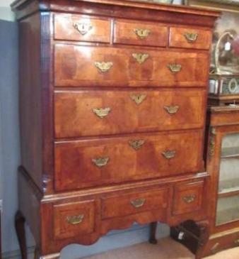 Fine George II Period Figured Walnut Chest on Stand