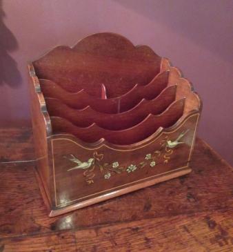 Edwardian Antique Inlaid Letter Rack