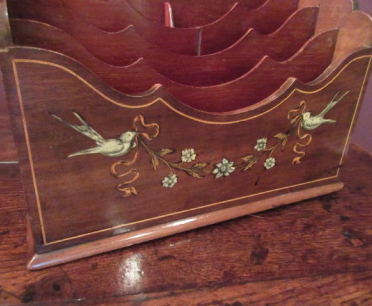 Edwardian Antique Inlaid Letter Rack - Image 2