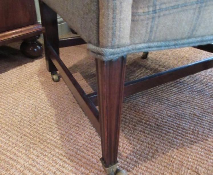 George III Period Upholstered Wing Armchair - Image 2