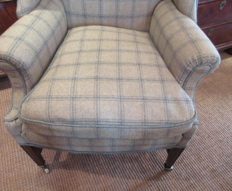 George III Period Upholstered Wing Armchair - Image 3