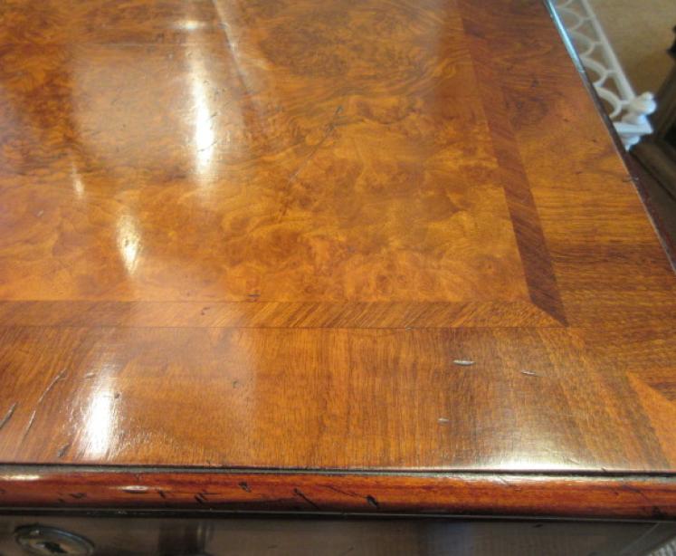 George III Period Burr Walnut Chest of Drawers - Image 5