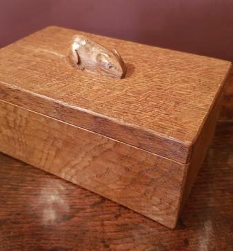 Old Mouseman Adzed Oak Box 