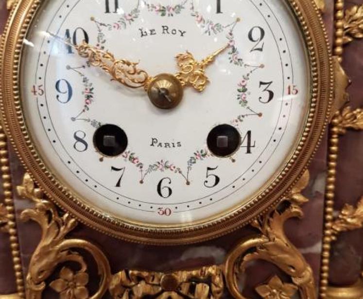 Victorian French Marble Ormalu And Bronze Clock Garniture - Image 2