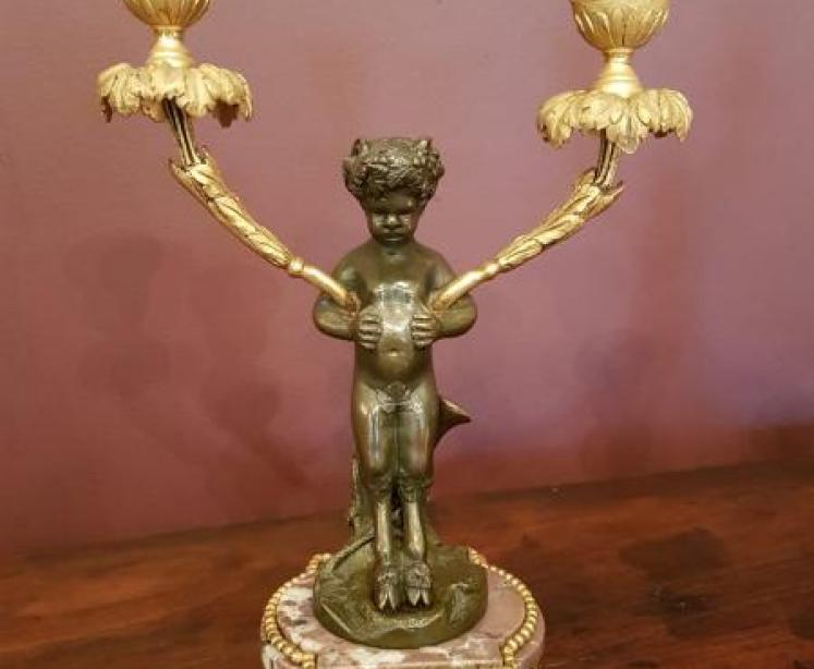 Victorian French Marble Ormalu And Bronze Clock Garniture - Image 4