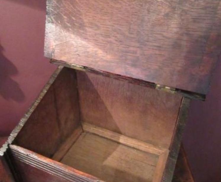 George III Antique Oak Candle & Salt Box - Image 4