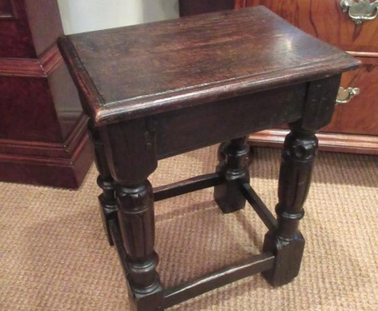 George II Period Antique Oak Joint Stool - Image 1