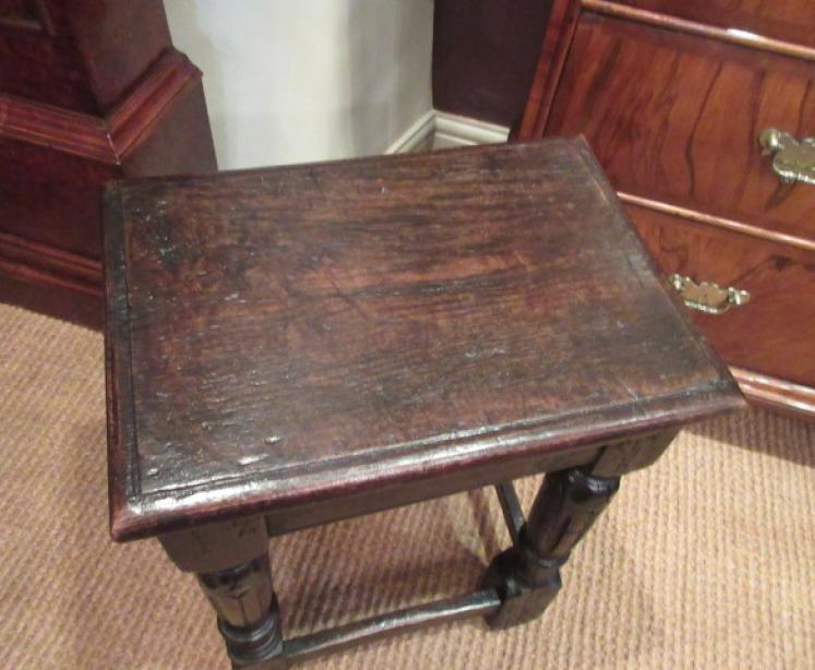 George II Period Antique Oak Joint Stool - Image 2