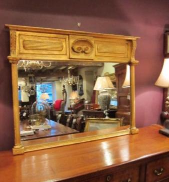 Impressive Regency Gilt Overmantle Wall Mirror