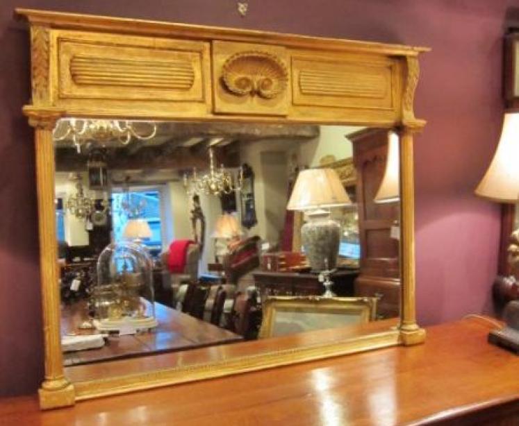 Impressive Regency Gilt Overmantle Wall Mirror - Image 1