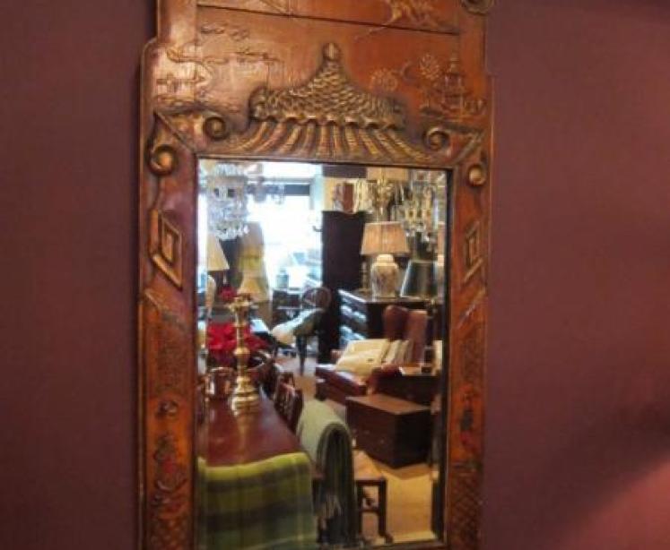 Very Unusual 19th Century Japanese Wall Mirror - Image 1