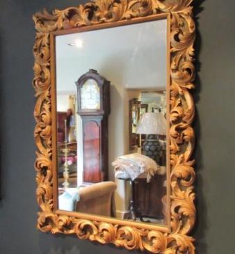 Impressive Early Victorian Timber Gilt Wall Mirror