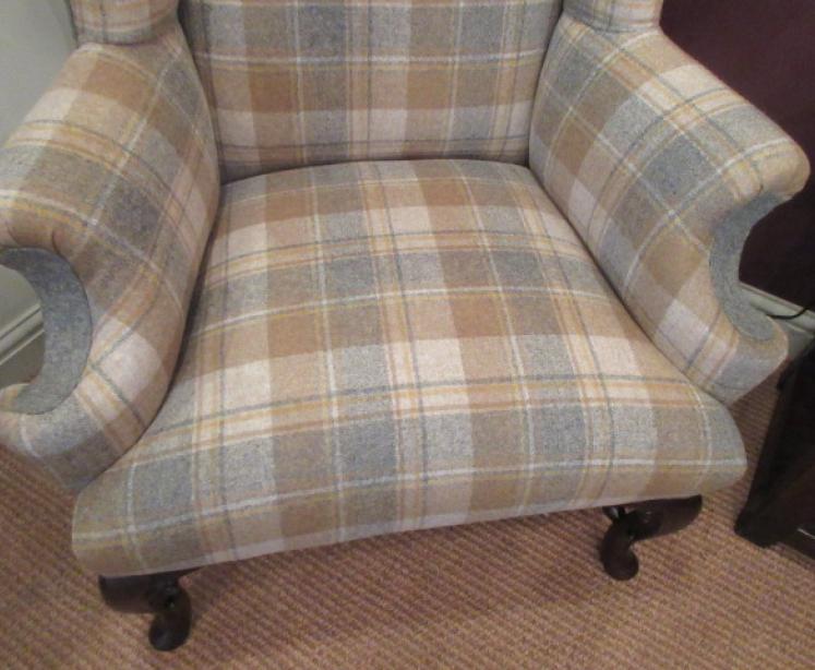 Victorian Antique Upholstered Wing Back Armchair - Image 2