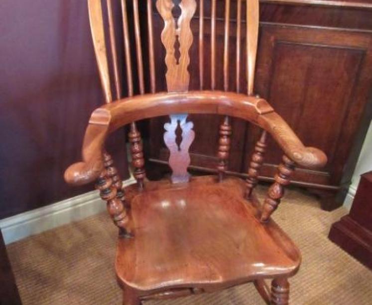 19th Century Ash & Elm High Back Windsor Armchair - Image 1