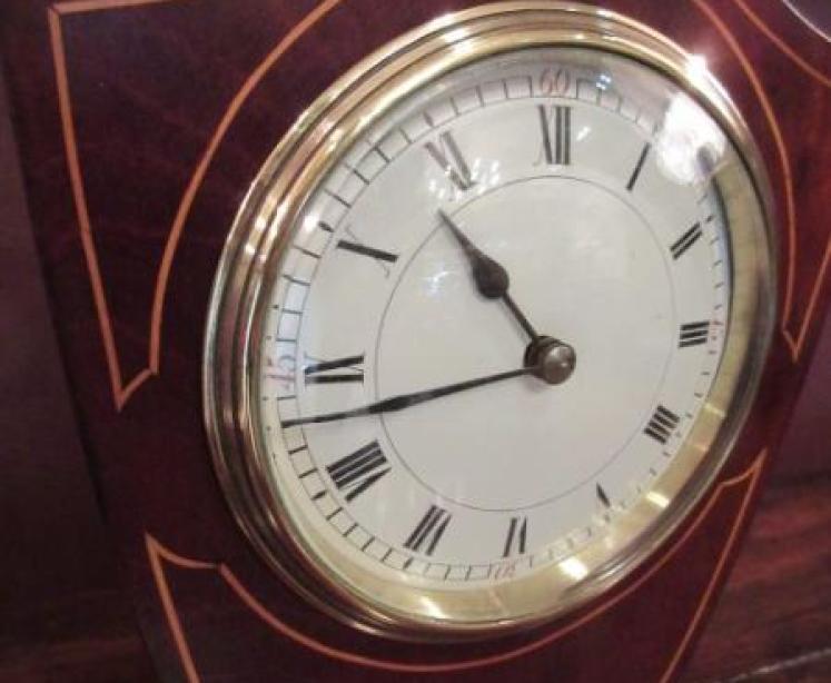 Edwardian Sheraton Inlaid Mantel Clock - Image 2