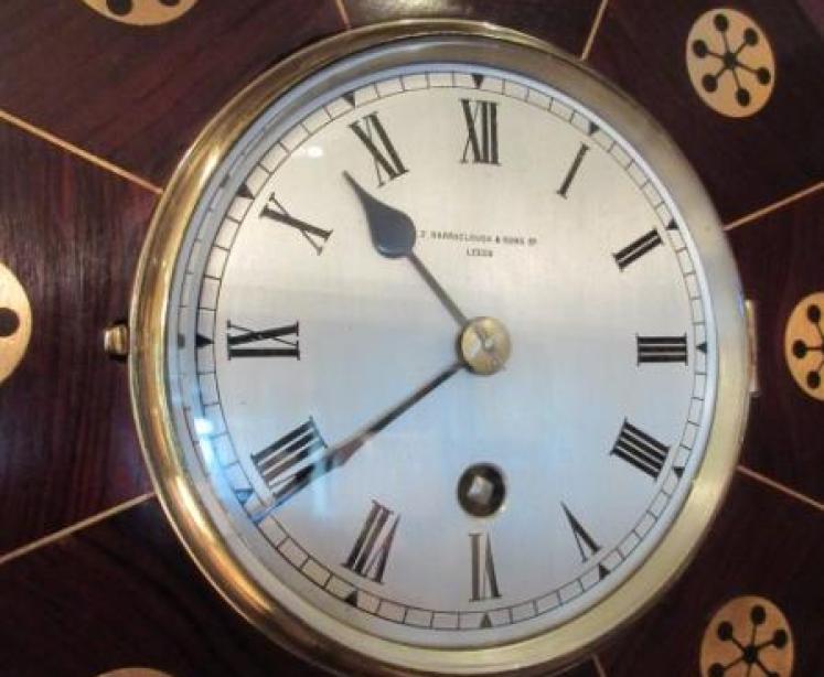 19th Century Rosewood Inlaid Library Wall Clock - Image 2