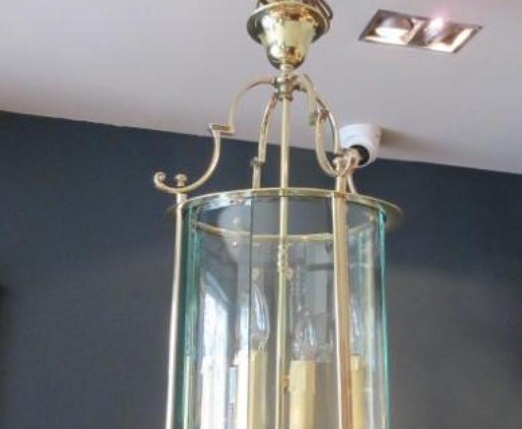 Top Quality 1920's Polished Brass Circular Hall Lantern - Image 1