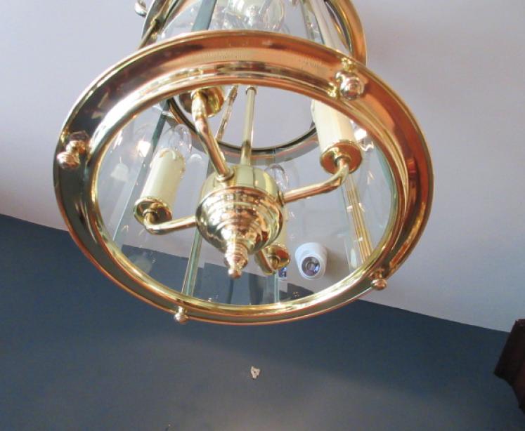 Top Quality 1920's Polished Brass Circular Hall Lantern - Image 4