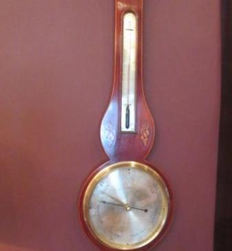 George III Period Sheraton Inlaid Banjo Barometer