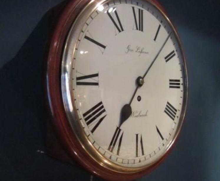 Fine Victorian Convex Glass Fusee Wall Clock - Image 2