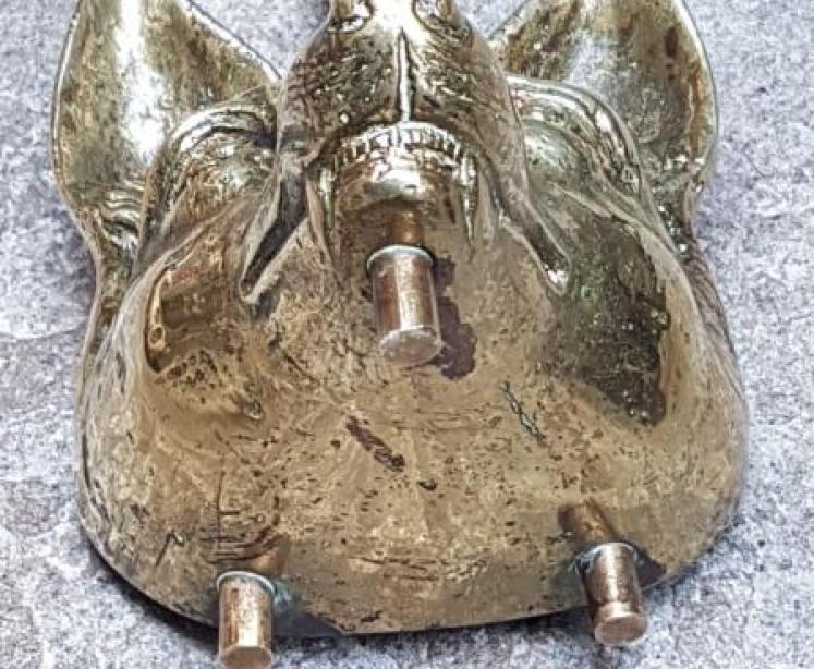 Victorian Cast Brass Fox Head Door Stop - Image 3