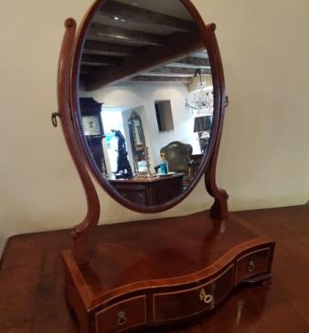 Antique Regency Mahogany Toilet Mirror
