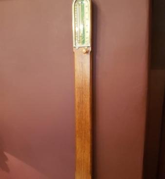 Rare Victorian Oak Miners Stick Barometer