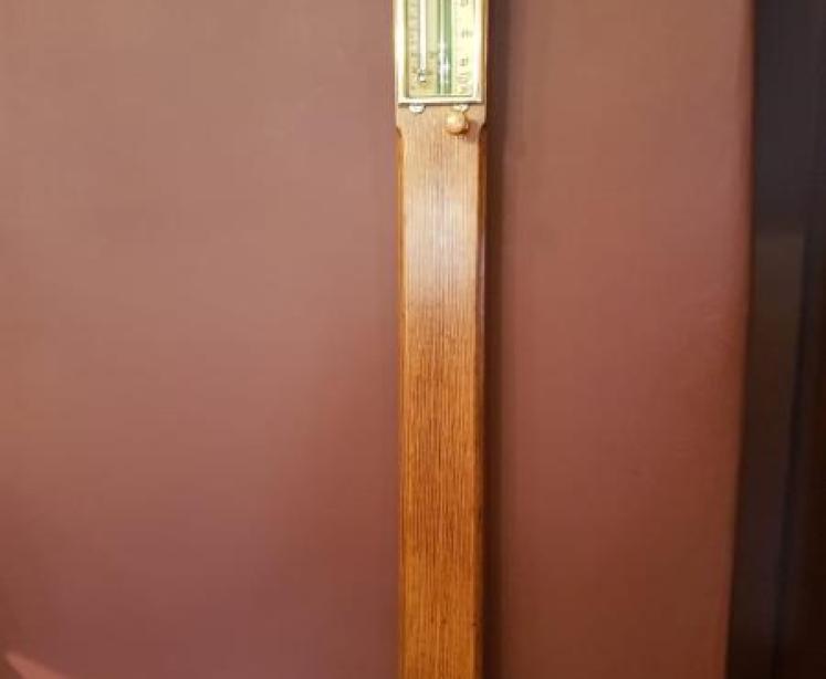 Rare Victorian Oak Miners Stick Barometer - Image 5