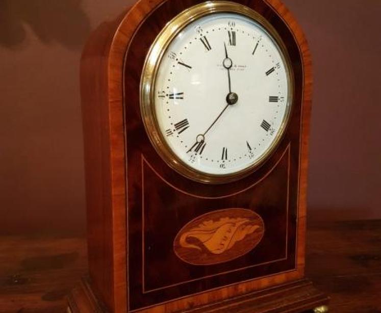 Fine Quality Sheraton Inlaid Edwardian Mantle Clock - Image 5