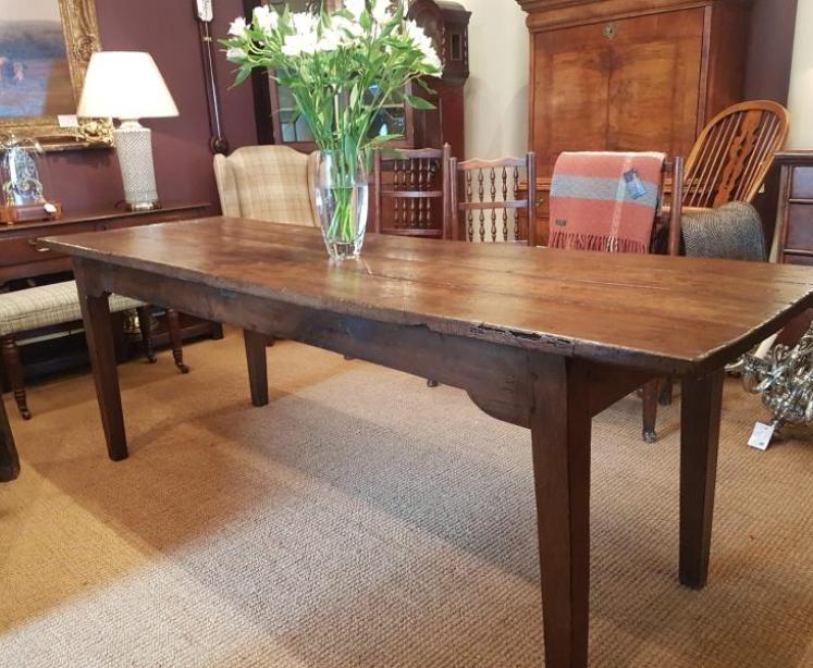Antique George III English Oak Farmhouse Table - Image 5