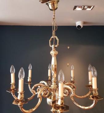Top Quality Edwardian Eight  Arm Cast Bronze Chandelier