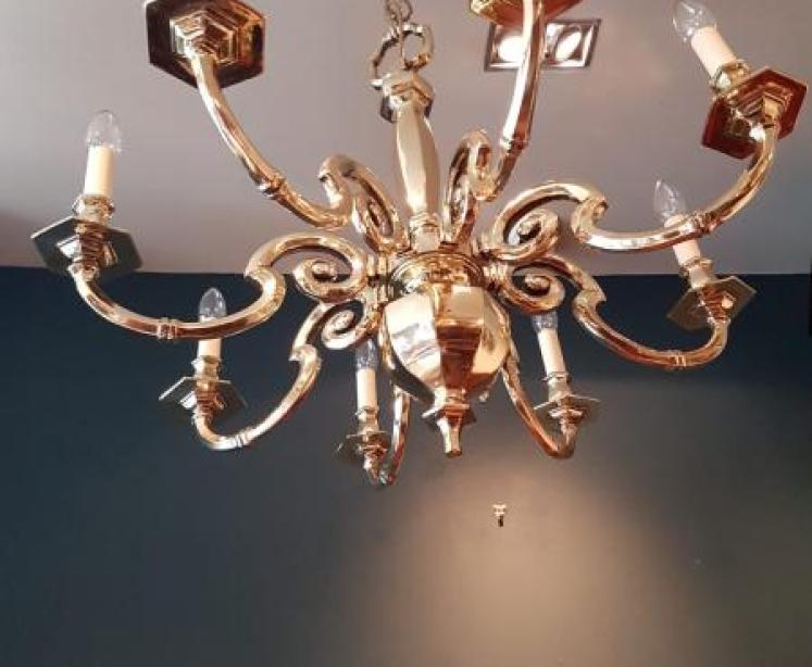 Top Quality Edwardian Eight  Arm Cast Bronze Chandelier - Image 2