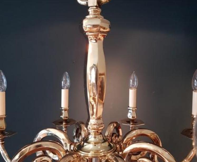 Top Quality Edwardian Eight  Arm Cast Bronze Chandelier - Image 3