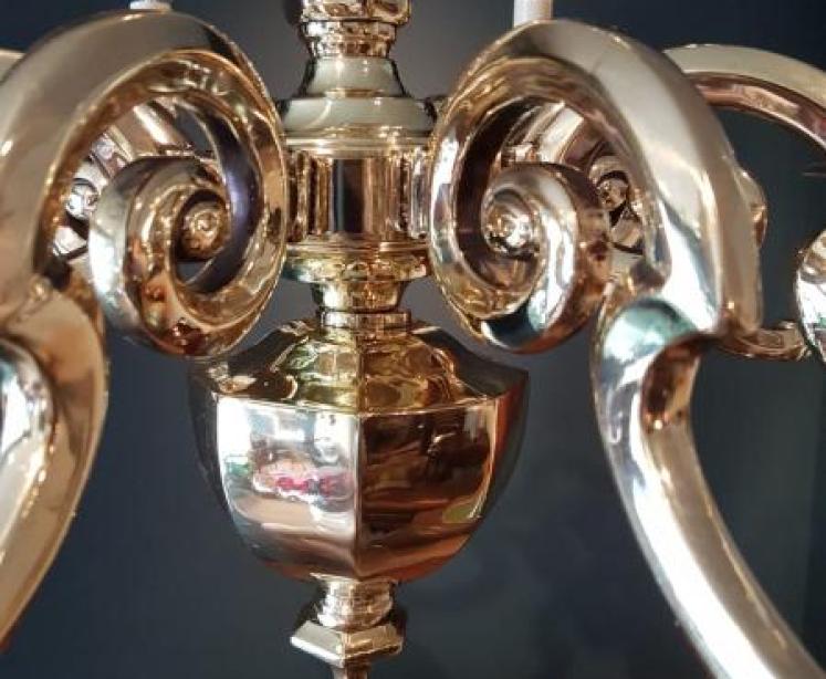 Top Quality Edwardian Eight  Arm Cast Bronze Chandelier - Image 5