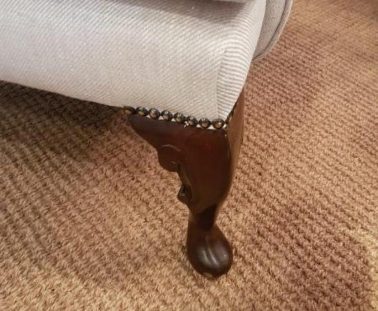 Pair of Sylish Edwardian Upholstered Wing Back Armchairs - Image 3