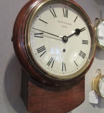 Potts of Leeds 8" Fusee Drop Dial Wall Clock