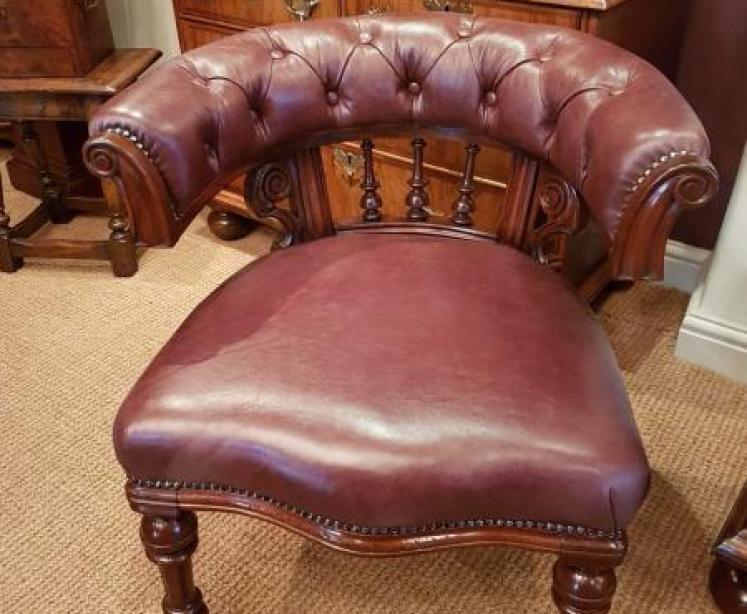 Superb William IV leather upholstered Library Chair - Image 1