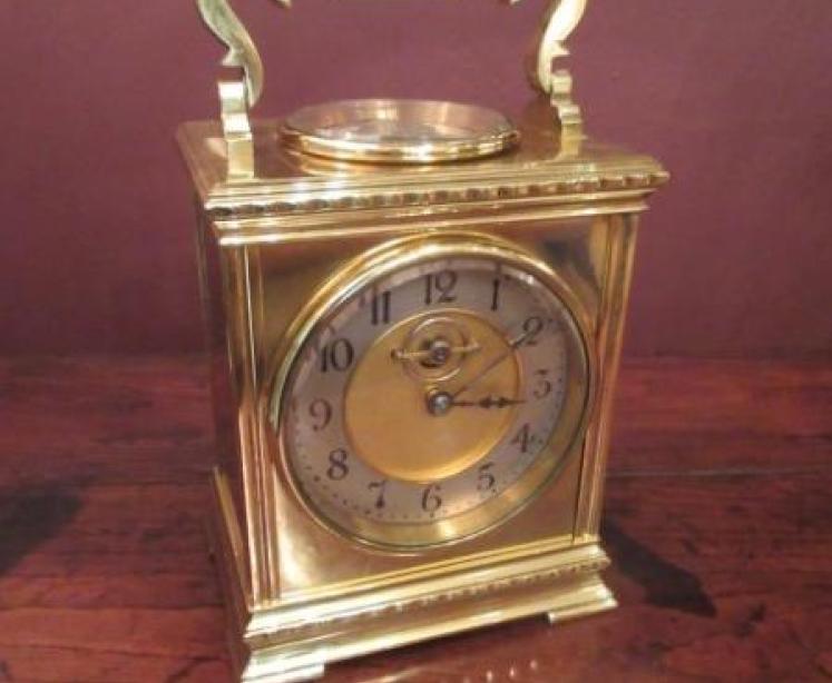 Unusual 19th Century French Desk Top Clock with Compass - Image 1
