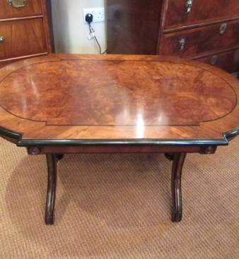 Antique Figured Walnut Shaped Top Coffee Table